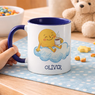 Adorable Sun Drinking Hot Chocolate Kids Mug