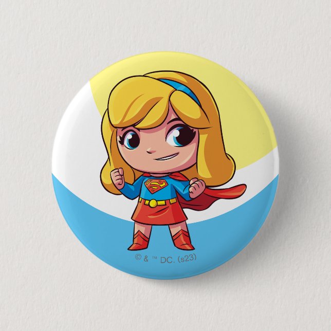 Adorable Supergirl Stance 6 Cm Round Badge (Front)