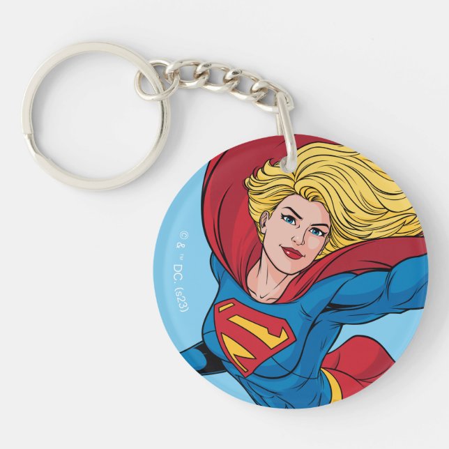 Adorable Supergirl Stance Key Ring (Front)