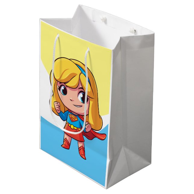 Adorable Supergirl Stance Medium Gift Bag (Front Angled)