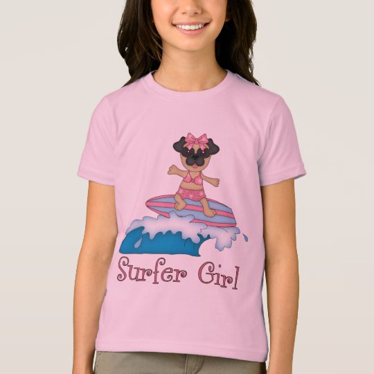 Adorable Surfer Girl Pug Gifts and Tees (Text)
