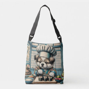 Adorable Sushi Chef Puppy Crossbody Bag