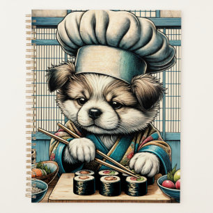 Adorable Sushi Chef Puppy Planner