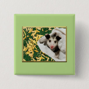 Adorable Sweet Baby Opossum 15 Cm Square Badge