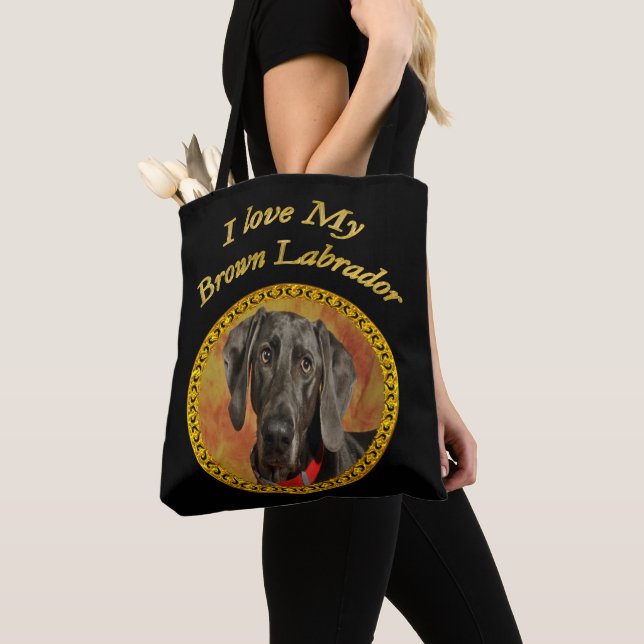 Adorable sweet brown labrador canine puppy dog tote bag (Close Up)