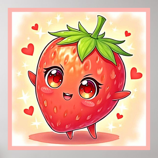 Adorable Sweet Strawberry Bliss Poster (Front)