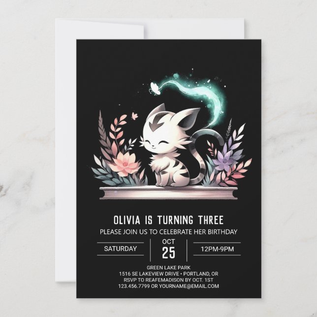 Adorable Sweet Tiger Birthday Invitation (Front)
