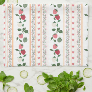 Adorable sweety old fashion botanical pattern tea towel