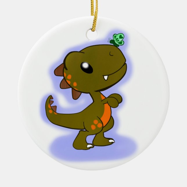 Adorable T-Rex Ceramic Tree Decoration (Front)