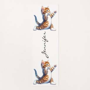 Adorable Tabby Cat Yoga Mat