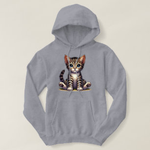 Adorable Tabby Kitten With Blue Eyes  Hoodie