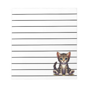 Adorable Tabby Kitten With Blue Eyes Notepad