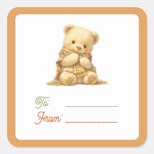 Adorable Teddy Bear (A) Gift Label (Front)
