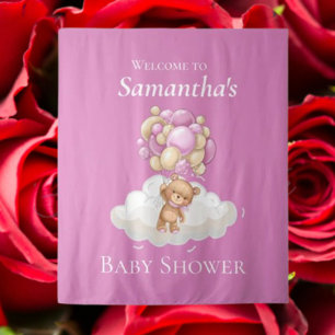 Adorable Teddy Bear Baby Shower backdrop  Tapestry