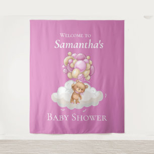 Adorable Teddy Bear Baby Shower backdrop  Tapestry