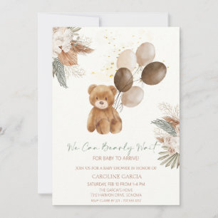 Adorable Teddy bear balloons baby shower Invitation