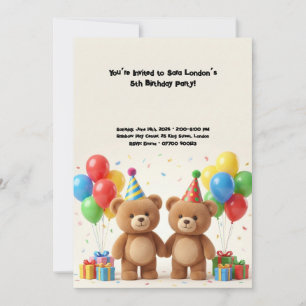 Adorable Teddy Bear Birthday Invitation
