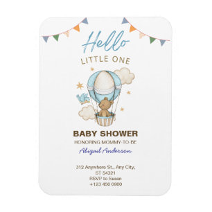 Adorable Teddy Bear Boy Kid Baby Shower Invitation Magnet