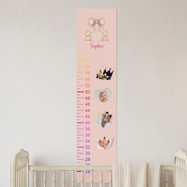 Adorable Teddy Bear Growth Chart with 4 Photos (Creator Uploaded)