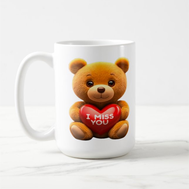 Adorable Teddy bear I miss you Coffee Mug (Left)