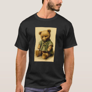 Adorable Teddy Bear In Dress Retro Vintage Stuffed T-Shirt