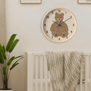 Adorable Teddy Bear Large Clock