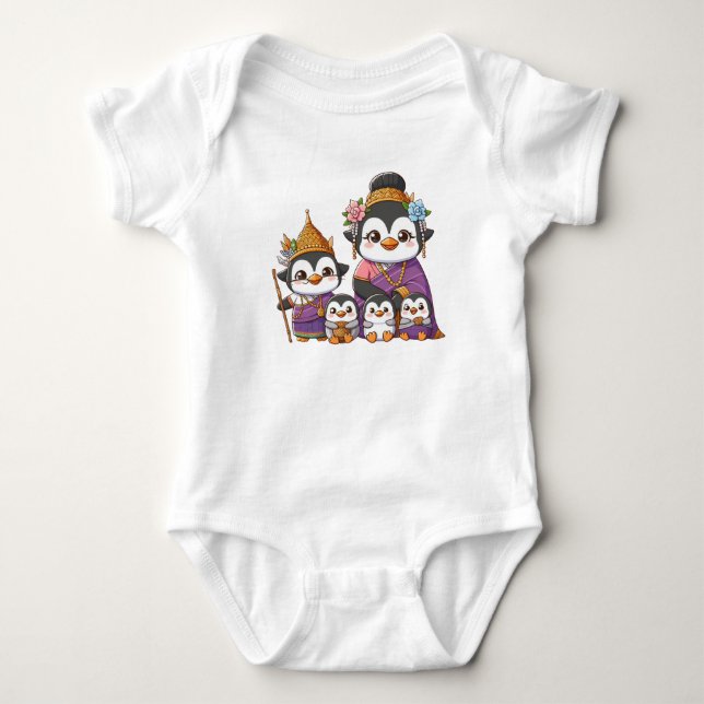 Adorable Thai Penguin Baby Bodysuit (Front)