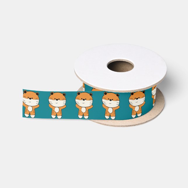 Adorable Tiger Satin Ribbon (Spool)