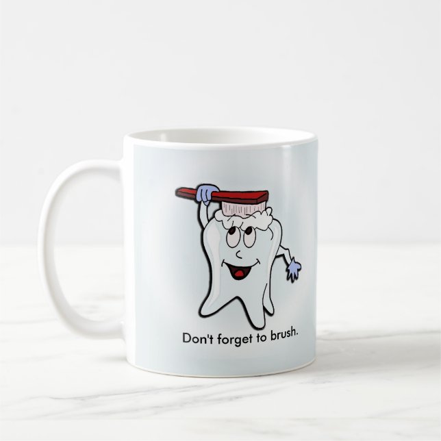 Adorable Tooth Brushing Itself Coffee Mug (Left)