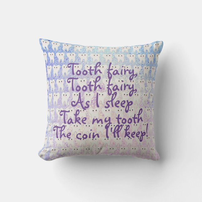 Adorable Tooth Fairy Pillow for Girls - Cute Teeth (Front)