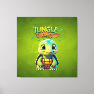 Adorable Tortoise Lover Box Turtle Animal Green 🐢 Canvas Print