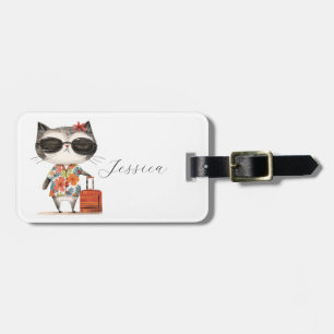 Adorable Travel Cat Luggage Tag