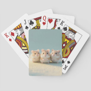 Adorable Trio of Mice Playing Cards
