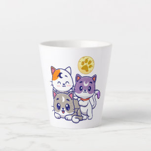Adorable Trio – Three Cute Cats Latte Mug