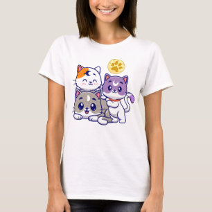 Adorable Trio – Three Cute Cats T-Shirt