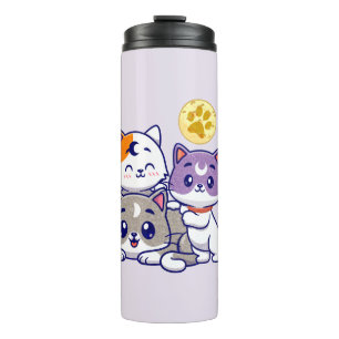 Adorable Trio – Three Cute Cats Thermal Tumbler