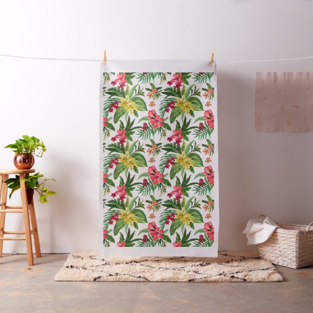 Adorable Tropical Flowers Pattern Fabric (In Situ)