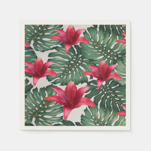 Adorable Tropical Palm Hawaiian Hibiskus Napkin