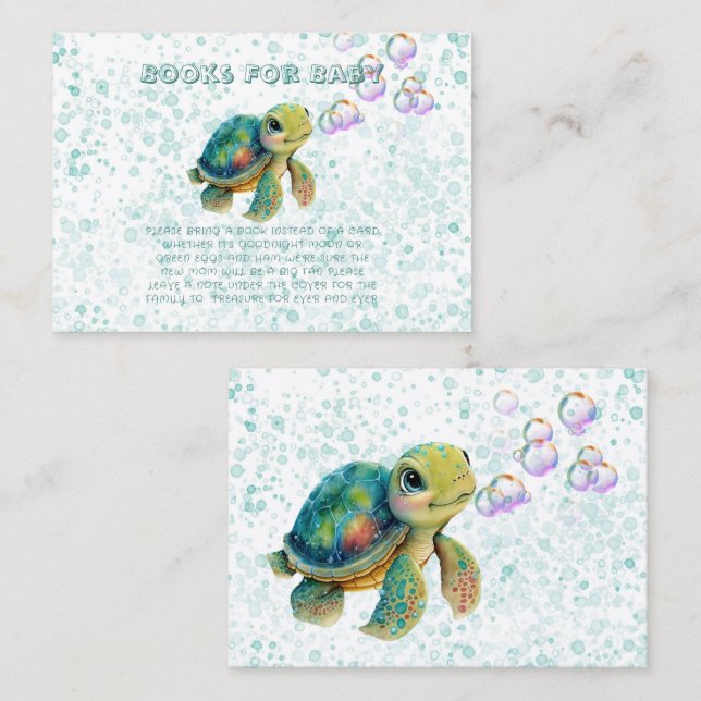 Adorable Turtle and Bubbles Book For Baby Business Card (Front/Back)
