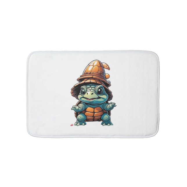 Adorable Turtle in Halloween Mood Essential T-Shir Bath Mat (Front)
