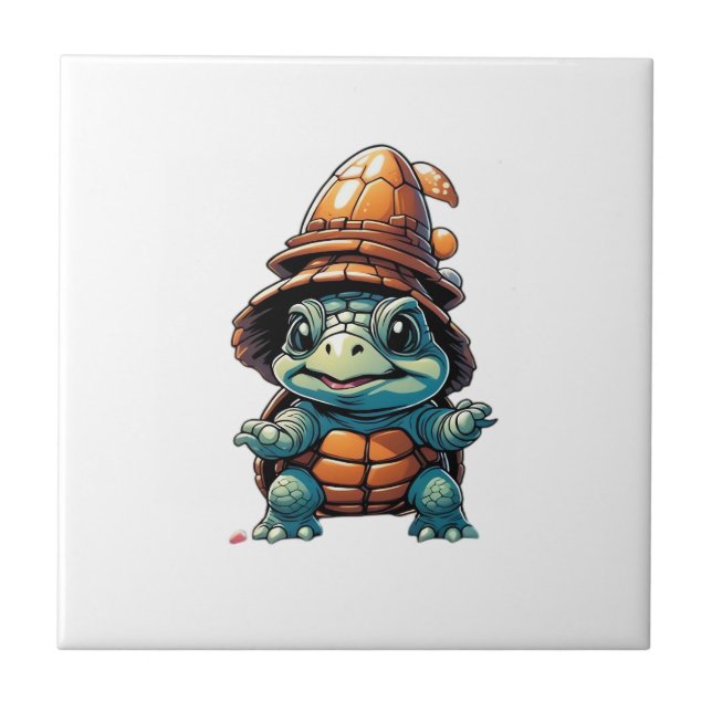 Adorable Turtle in Halloween Mood Essential T-Shir Tile (Front)