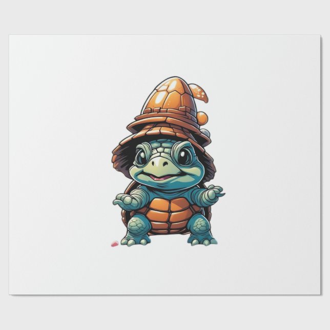 Adorable Turtle in Halloween Mood Essential T-Shir Wrapping Paper (Flat)