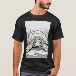 Adorable Turtle: Pixar-Style Colouring Page T-Shirt