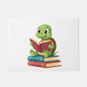 Adorable Turtle Reading Books (2) Doormat