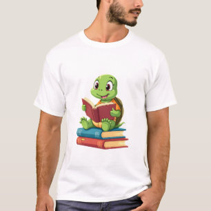 Adorable Turtle Reading Books (2) T-Shirt