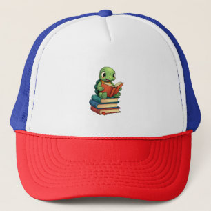 Adorable Turtle Reading Books (3) Trucker Hat