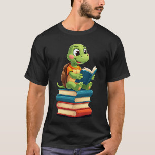 Adorable Turtle Reading Books (4) T-Shirt