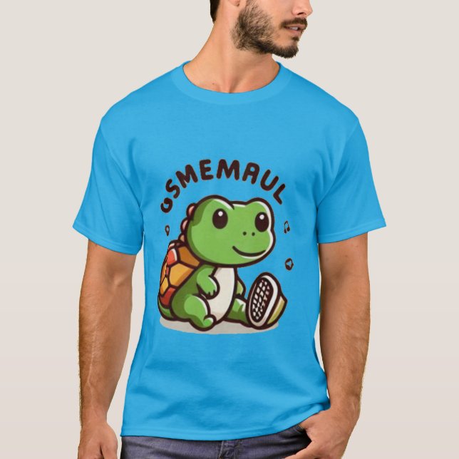 Adorable Turtle with OSMEMAUL Lettering  T-Shirt (Front)