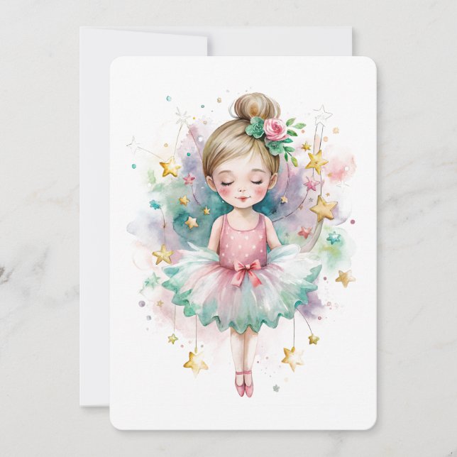 Adorable Tutu Girl Flat Holiday Card (Front)