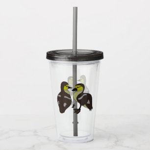 Adorable Twin Baby Duckling Huddling Cartoon Acrylic Tumbler